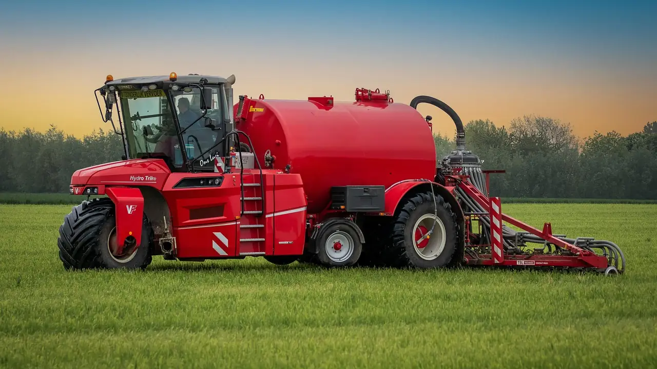 Tractor trabajando en un campo de cultivo